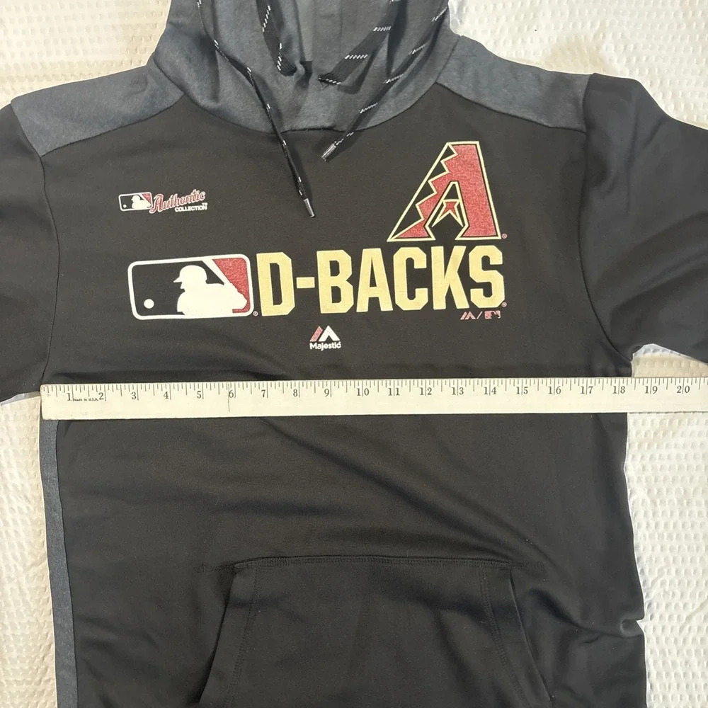 Arizona Diamondbacks Majestic Black/Gray Hoodie  Sz S  Authentic MLB Collection